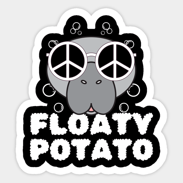 Manatees Floaty Potato Sticker by Teewyld